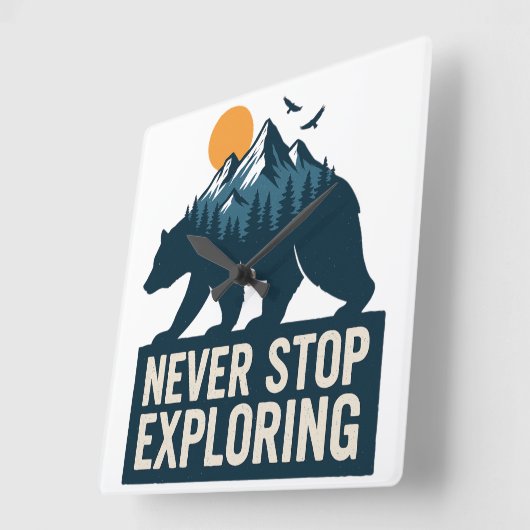 ワイルドホライゾン スクエア壁時計 (傾斜)