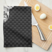 ワイルドホワイトテールディアオンカーボンファイバースタイルプリント キッチンタオル (四つ折り)