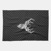 ワイルドホワイトテールディアオンカーボンファイバースタイルプリント キッチンタオル (横)