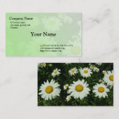 ワイルドホワイトデイジーフラワーズ名刺 名刺 (正面/裏面)