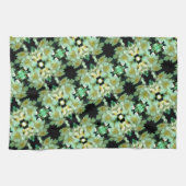 ワイルドホワイトラブリングバラフローラルパターン キッチンタオル (横)