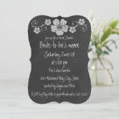 ワイルドホワイトローズシャルボードブライダルシャワー 招待状 (スタンド正面)