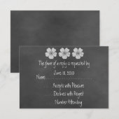 ワイルドホワイトローズシャルボードRSVPカード 出欠カード (正面/裏面)