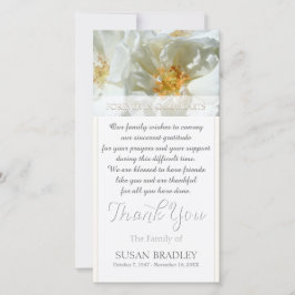 ワイルドホワイトローズ悔やみや弔慰ありがとうWフォトカード サンキューカード