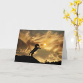 ワイルドホースおもしろい誕生日カード カード (黄色い花)