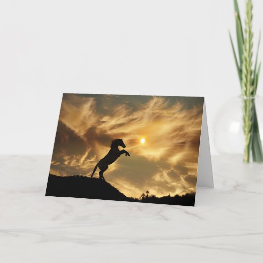 ワイルドホースおもしろい誕生日カード カード (正面)