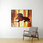 ワイルドホースがサーフを駆け抜ける タペストリー (インサイチュ(横))