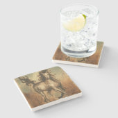 ワイルドホースと暖かい色 ストーンコースター (横)