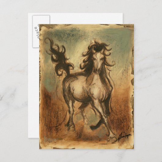 ワイルドホースと暖かい色 ポストカード (正面/裏面)