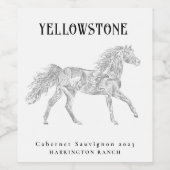 ワイルドホースウェスタンデザインカスタムワインラベル ワインラベル (シングルラベル)