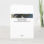 ワイルドホースグリーティングカード – 青と彼の家族 サンキューカード (裏面)