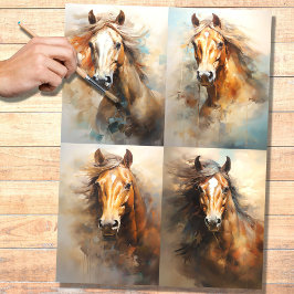 ワイルドホースコラージュ1デクページ紙 薄葉紙