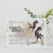 ワイルドホース ウォーターカラー  リハーサルディナー ウェディング 招待状 (スタンド正面)