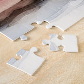 ワイルドホースon草の多い砂丘で夕日 ジグソーパズル (側面)