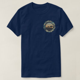 ワイルドボアと迷彩柄ラウンドデザインTシャツ Tシャツ