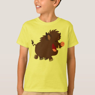 ワイルドボアの子どもTシャツを燃やす可愛い漫画 Tシャツ
