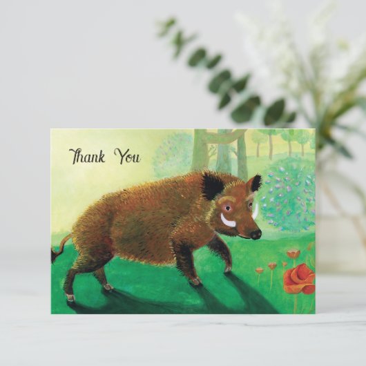 ワイルドボアイラストレーション サンキューカード (スタンド正面)