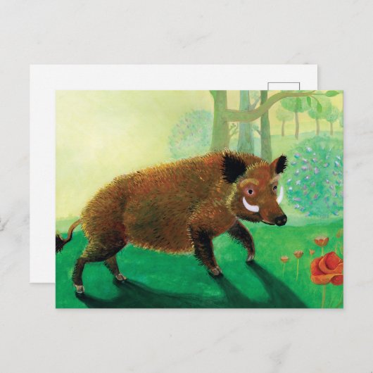 ワイルドボアイラストレーション ポストカード (正面/裏面)