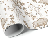 ワイルドボアオーク葉ズバードブランチ自然 ラッピングペーパー (ロールコーナー)