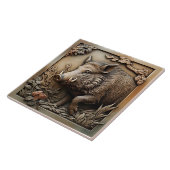 ワイルドボア – 芸術と工芸品セラミックタイル タイル (側面)