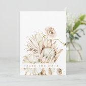 ワイルドボホプロテアパンパスグラス結婚の色あせた写真 セーブザデート (スタンド正面)