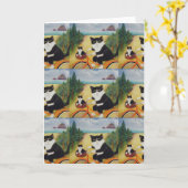 ワイルドボーイザバイクもしくは自転車に乗る人 カード (黄色い花)