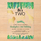 ワイルドボーイズ二歳の誕生日パーティー アクリル招待状 (正面)