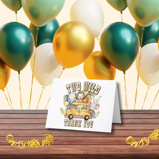 ワイルドボーイズ誕生日サファリ動物2頭 サンキューカード