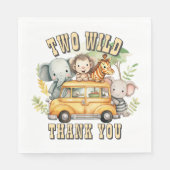 ワイルドボーイズ誕生日サファリ動物2頭 スタンダードランチョンナプキン (正面)