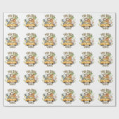 ワイルドボーイズ誕生日サファリ動物2頭 ラッピングペーパー (フラット)