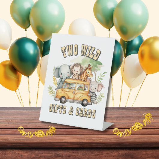 ワイルドボーイズ誕生日サファリ動物2頭 台座サイン