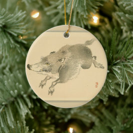 ワイルドボー日本のル（美術）（河野楳嶺） セラミックオーナメント