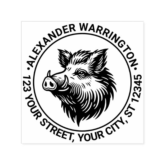 ワイルドボー素朴ルヘッドネーム差出人住所 セルフインキングスタンプ (デザイン)