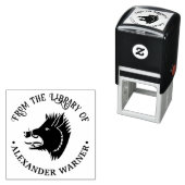 ワイルドボー素朴ルヘッドラウンドライブラリーブックネーム セルフインキングスタンプ (インサイチュ)