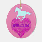 ワイルドポニーと乗馬ハート セラミックオーナメント (左)