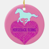 ワイルドポニーと乗馬ハート セラミックオーナメント (裏面)