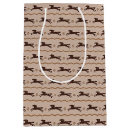 ワイルドポニーギャロピンホースオンタン馬好き ミディアムペーパーバッグ