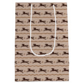 ワイルドポニーギャロピンホースオンタン馬好き ミディアムペーパーバッグ (裏面)