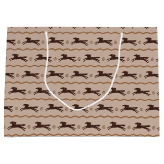 ワイルドポニーギャロピンホースオンタン馬好き ラージペーパーバッグ