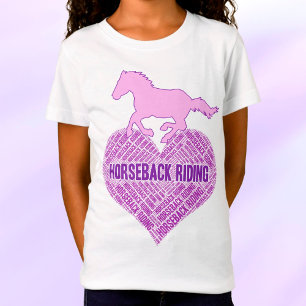 ワイルドポニーTシャツ付き乗馬ハート Tシャツ