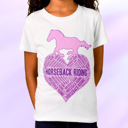 ワイルドポニーTシャツ付き乗馬ハート Tシャツ