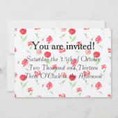 ワイルドポピー花 招待状 (裏面)