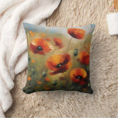 ワイルドポピー鮮やかズセレーヌフィールド クッション (ブランケット)