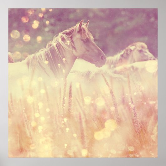 ワイルドマかわいらしスタン金ゴールドグリッターホース ポスター (正面)
