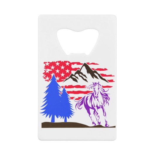 ワイルドマウンテンホースギャロッピング クレジットカード栓抜き (正面)