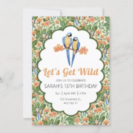ワイルドマコージャングルトロピカル誕生日 招待状
