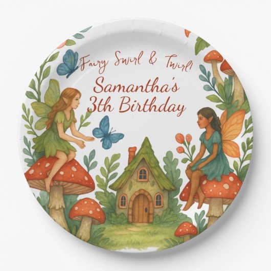 ワイルドマジカルフェアリーガーデンバースデーパーティー – ペーパープレート (正面)