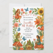 ワイルドマジカルフェアリーガーデンバースデーパーティー – 招待状 (正面)