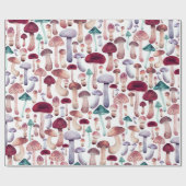 ワイルドマッシュルームウォーターイラストレーション ラッピングペーパー (フラット)