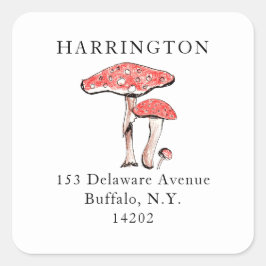 ワイルドマッシュルームコテージコアフォレストハンドドロード スクエアシール